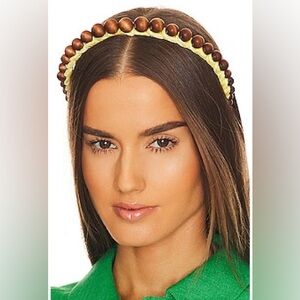 EUC Lele Sadoughi Graduated Bead Headband Pale Sunshine